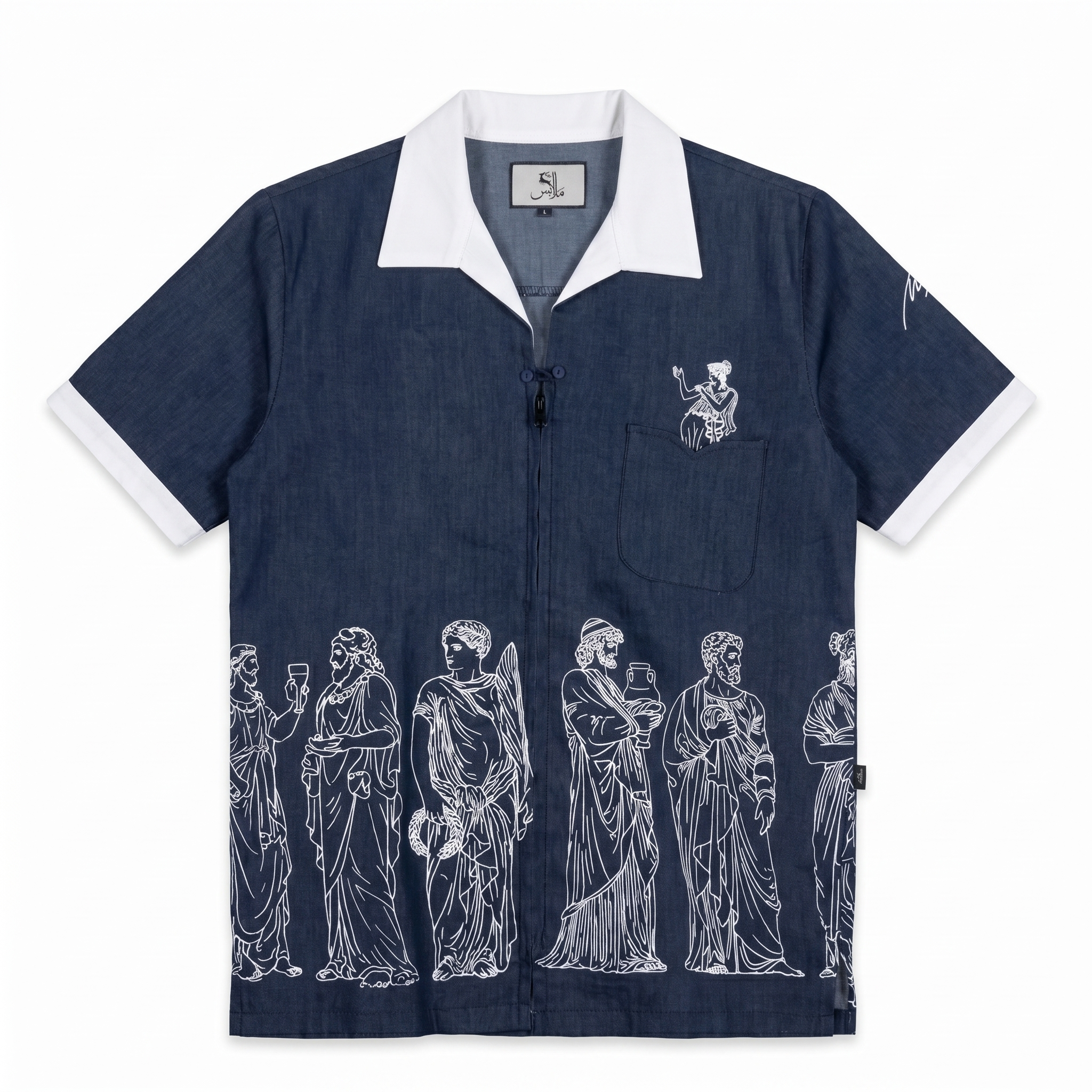Malaabis — Olympus Navy Camp Collar Shirt | Greek Gods Edition