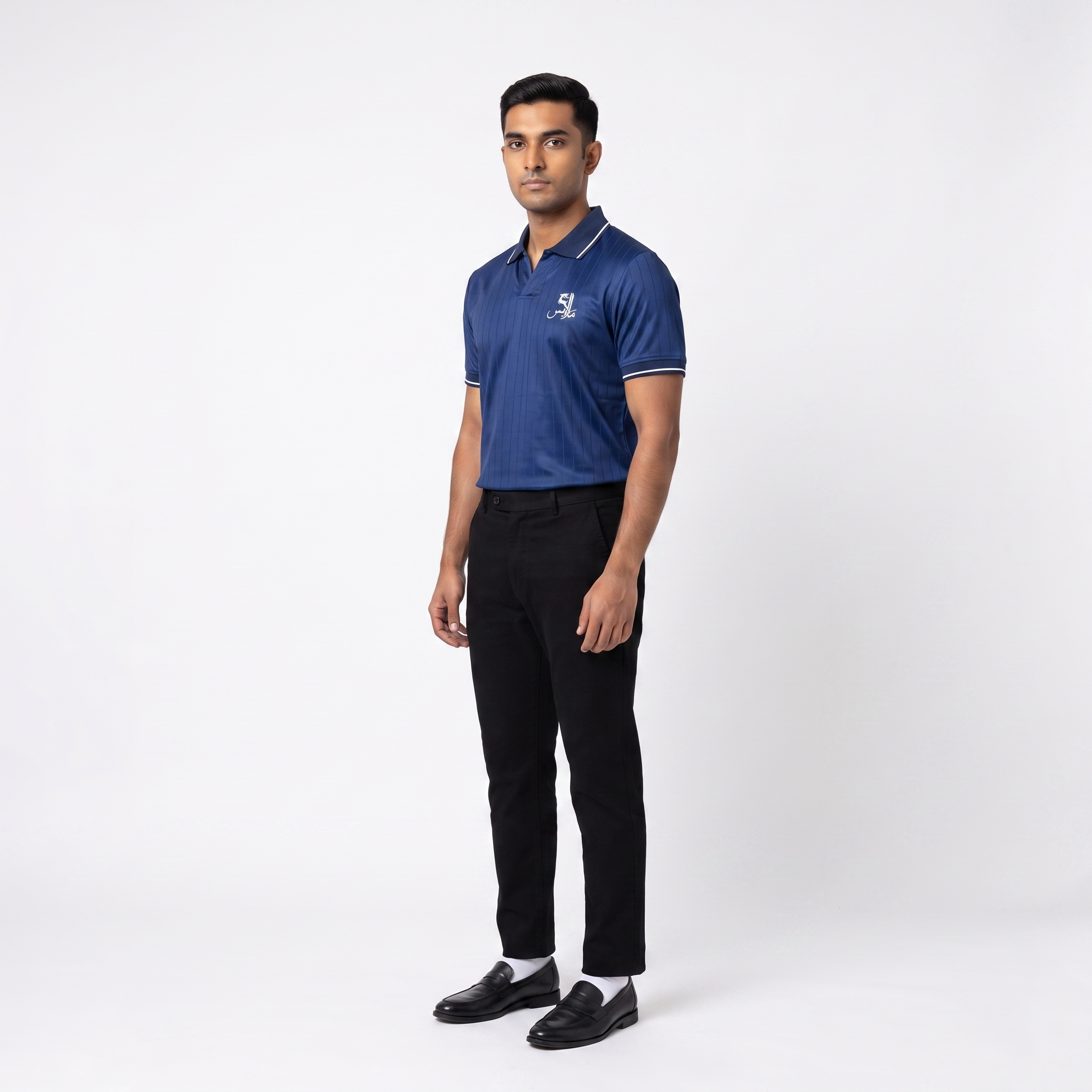 Pinstripe Polo – Bahr (Blue) | Malaabis