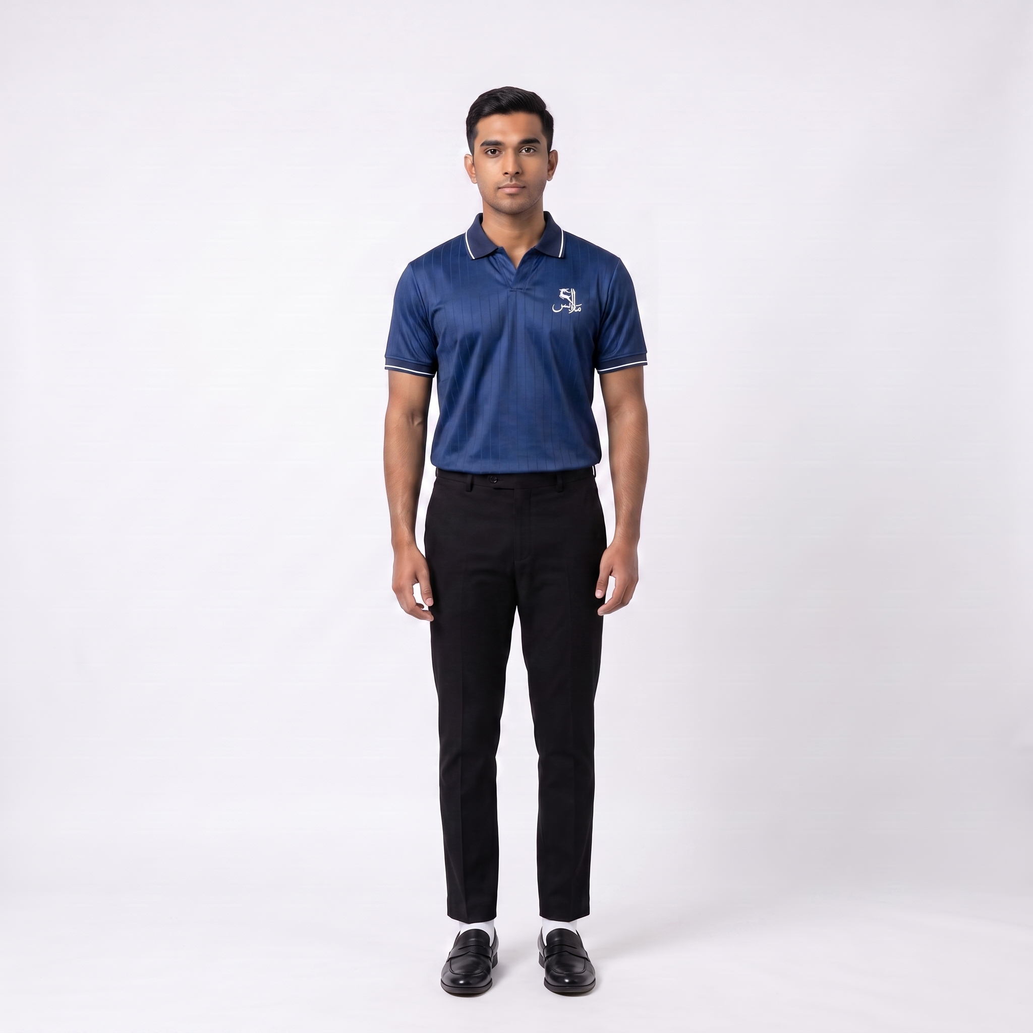 Pinstripe Polo – Bahr (Blue) | Malaabis