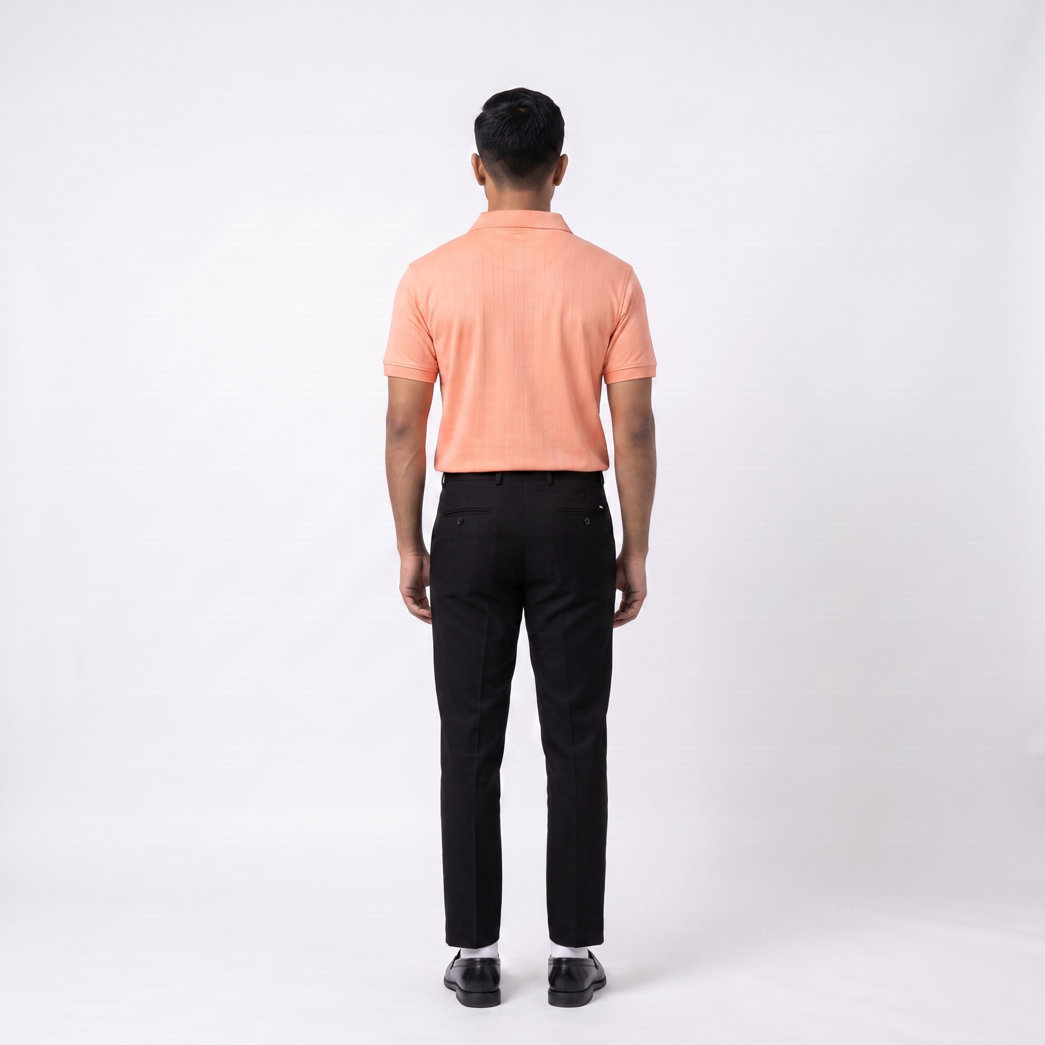 Pinstripe Polo – Fajar (Peach) | Malaabis