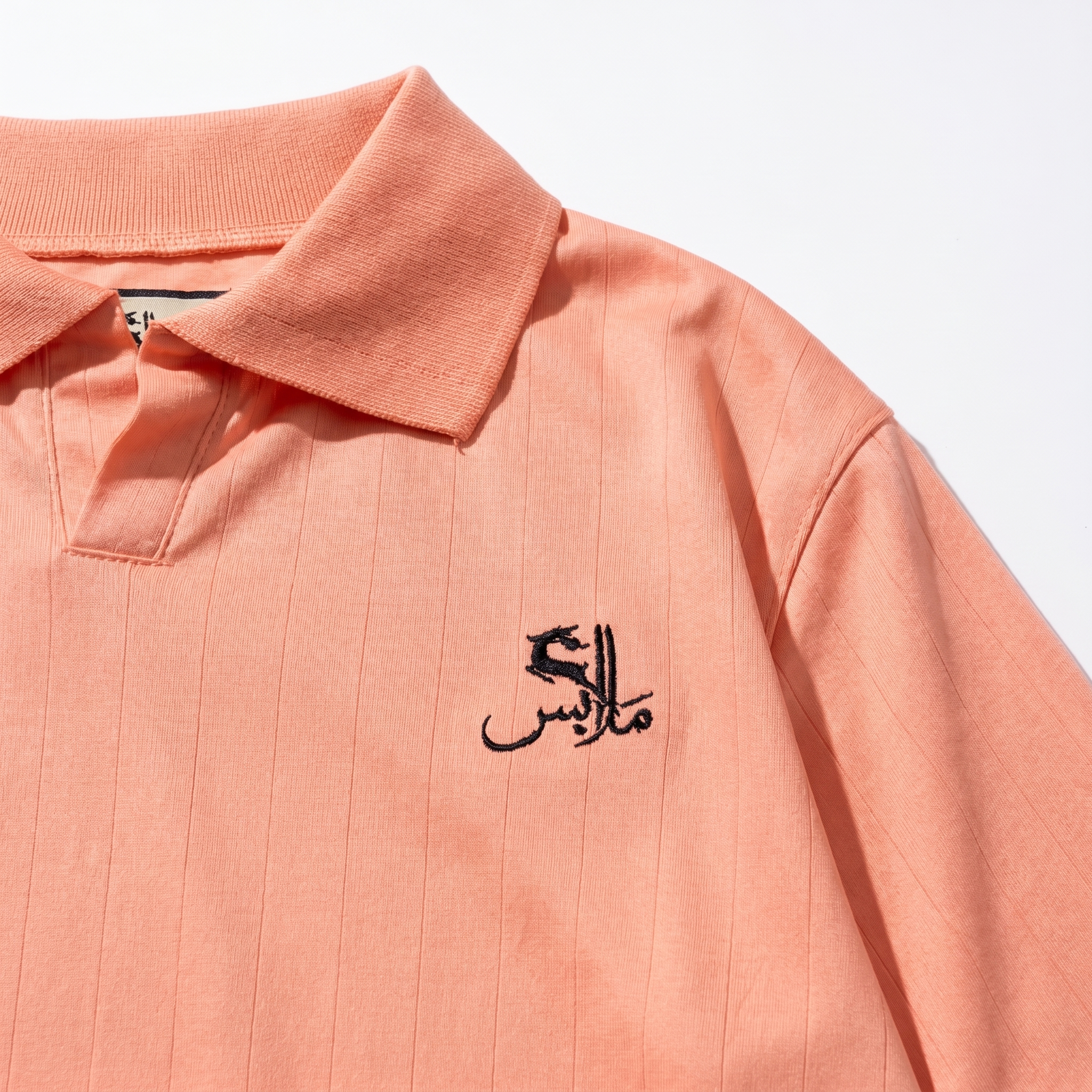 Pinstripe Polo – Fajar (Peach) | Malaabis