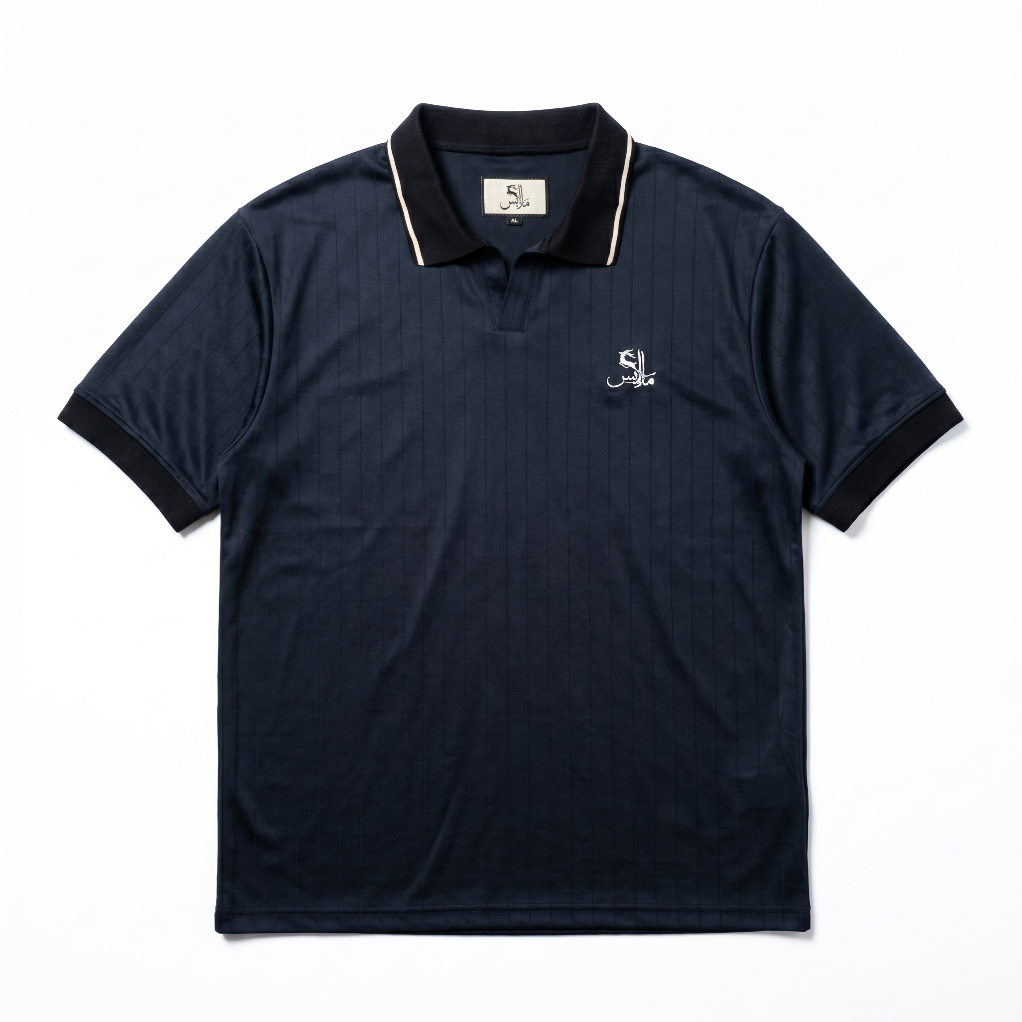 Pinstripe Polo – Layl (Black) | Malaabis
