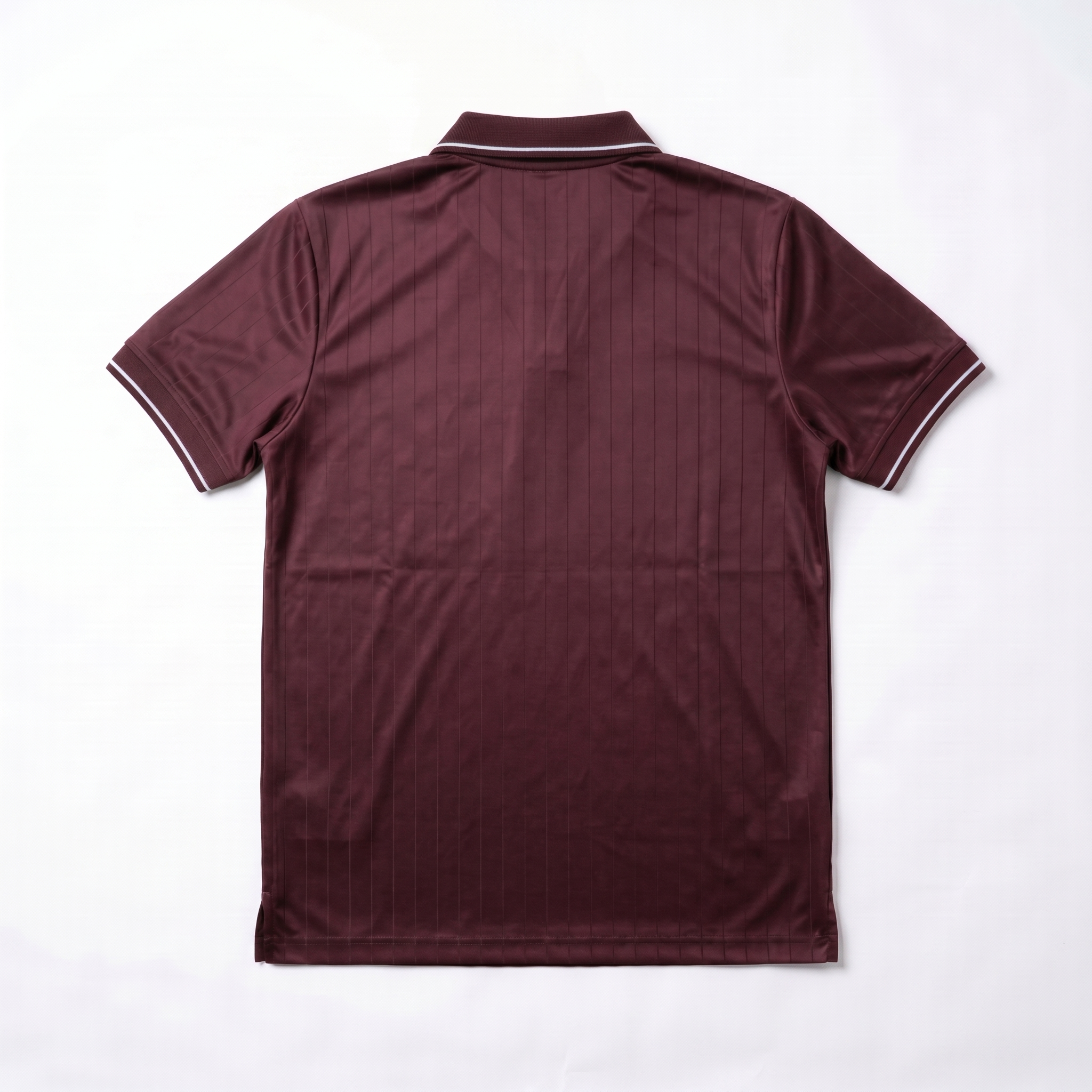 Pinstripe Polo – Rummaan (Maroon) | Malaabis